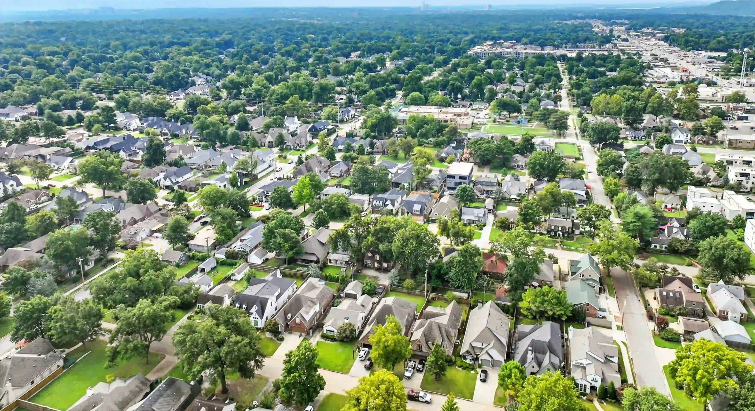 Drone view of a cozort community called Brookside