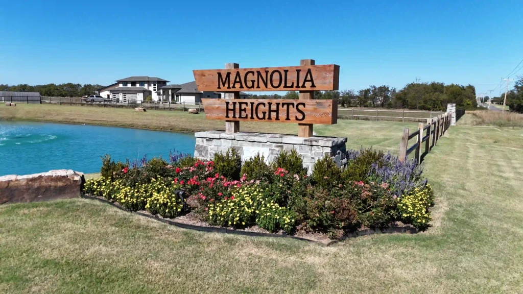 Cozort community with a pond called Magnolia Heights